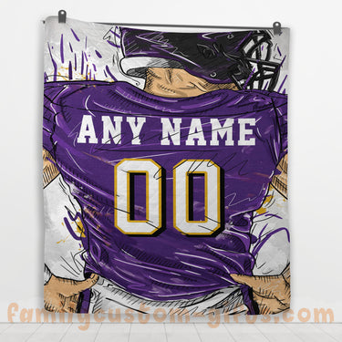 Custom Premium Quilt Blanket Baltimore Jersey American Football Personalized Quilt Gifts for Her & Him